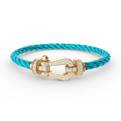 [Super CiCi ]FORCE LARGE HORSESHOE FULL DIAMOND BRACELET GOLD
