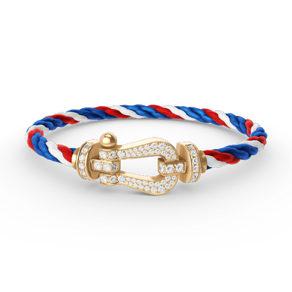 [Super CiCi ]FORCE LARGE HORSESHOE FULL DIAMOND BRACELET GOLD