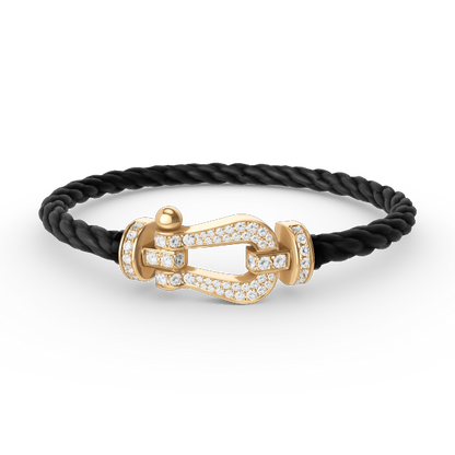 [Super CiCi ]FORCE LARGE HORSESHOE FULL DIAMOND BRACELET GOLD
