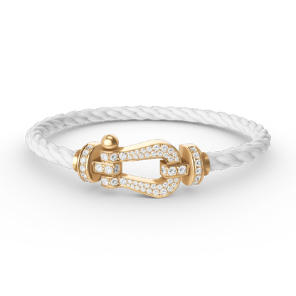 [Super CiCi ]FORCE LARGE HORSESHOE FULL DIAMOND BRACELET GOLD
