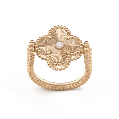 [Super CiCi ]CLOVER RIVERSIBLE PINK GOLD RING