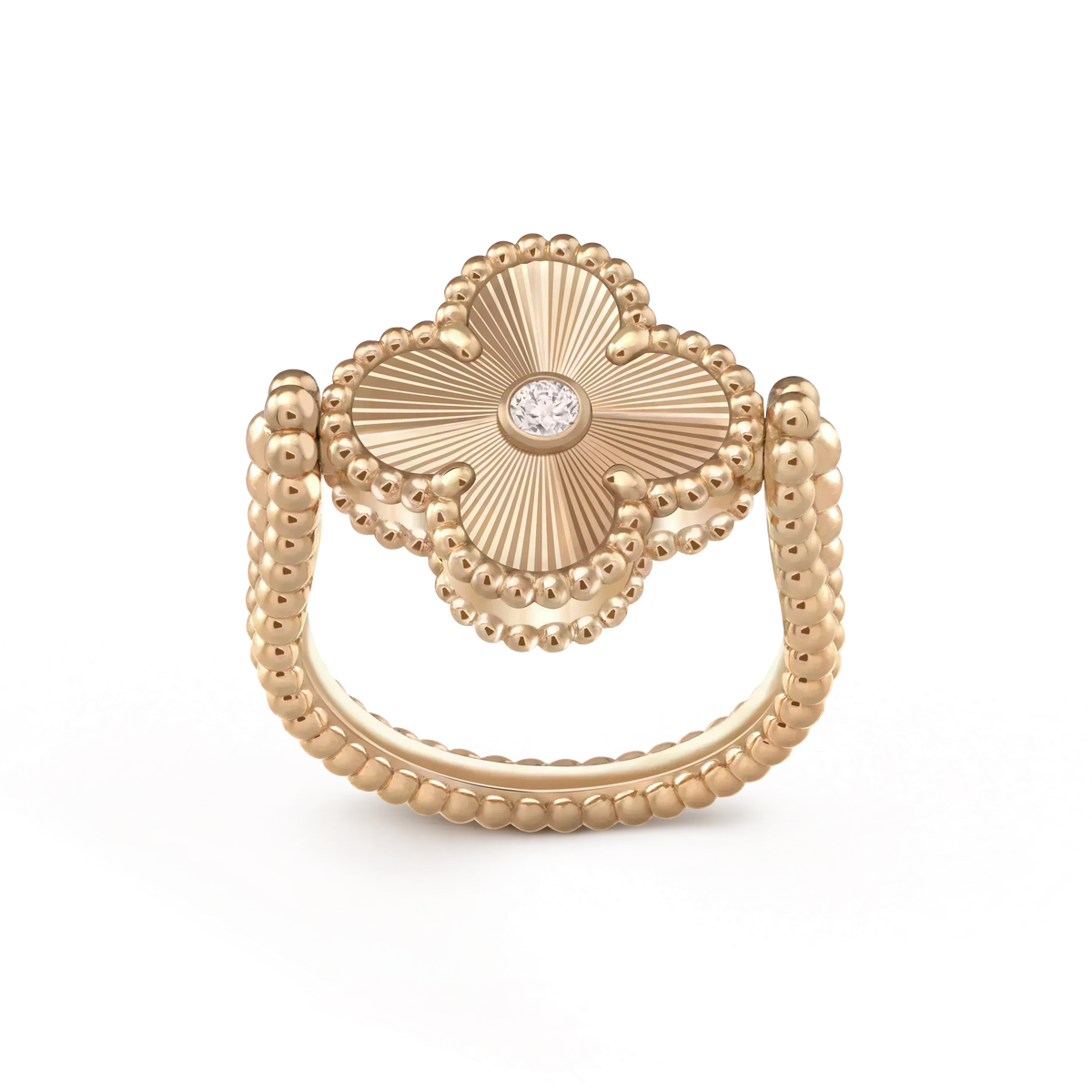 [Super CiCi ]CLOVER RIVERSIBLE ROSE GOLD RING