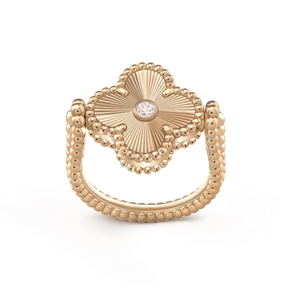 [Super CiCi ]CLOVER RIVERSIBLE ROSE GOLD RING