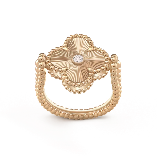 [Super CiCi ]CLOVER RIVERSIBLE ROSE GOLD RING