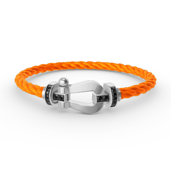 [Super CiCi ]FORCE LARGE HORSESHOE BLACK DIAMOND BRACELET SILVER