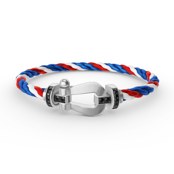 [Super CiCi ]FORCE LARGE HORSESHOE BLACK DIAMOND BRACELET SILVER