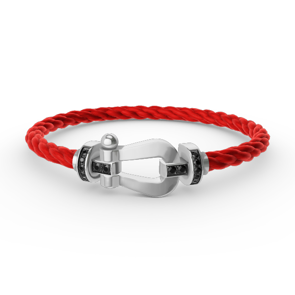 [Super CiCi ]FORCE LARGE HORSESHOE BLACK DIAMOND BRACELET SILVER