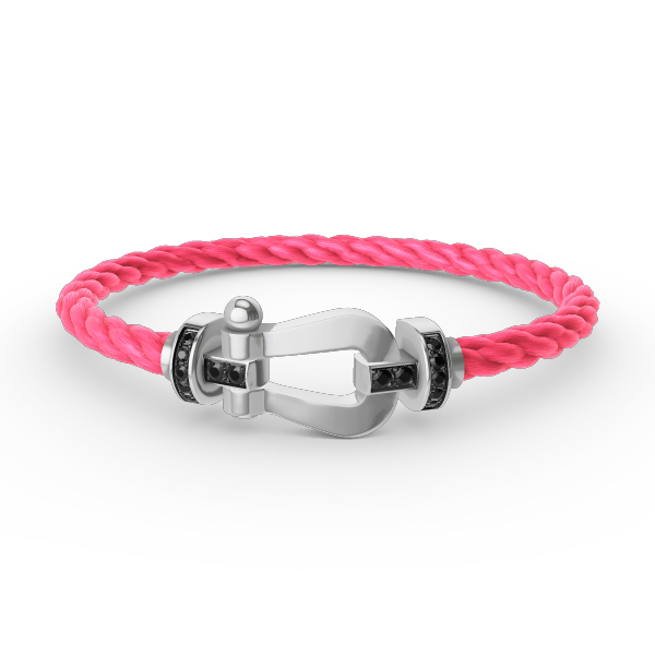 [Super CiCi ]FORCE LARGE HORSESHOE BLACK DIAMOND BRACELET SILVER