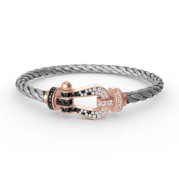 [Super CiCi ]FORCE LARGE HORSESHOE BLACK WHITE DIAMOND BRACELET ROSE GOLD
