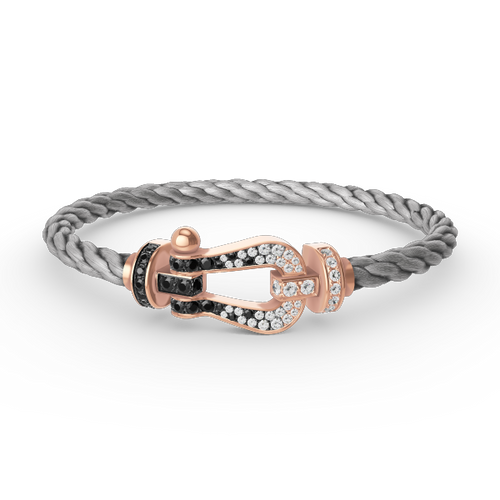 [Super CiCi ]FORCE LARGE HORSESHOE BLACK WHITE DIAMOND BRACELET ROSE GOLD