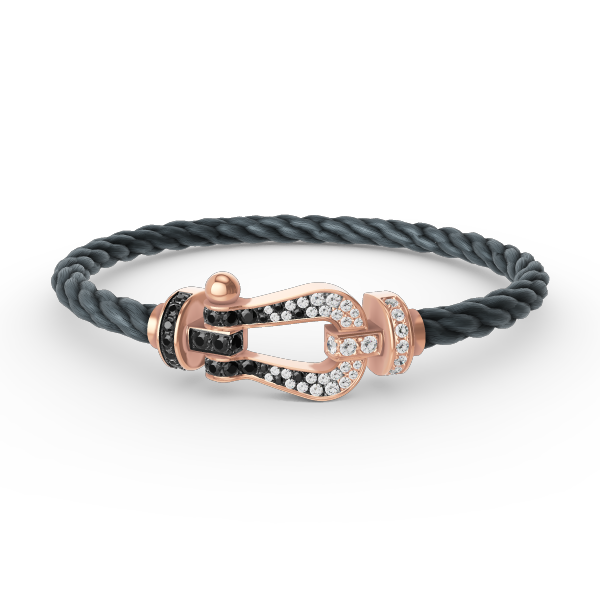 [Super CiCi ]FORCE LARGE HORSESHOE BLACK WHITE DIAMOND BRACELET ROSE GOLD