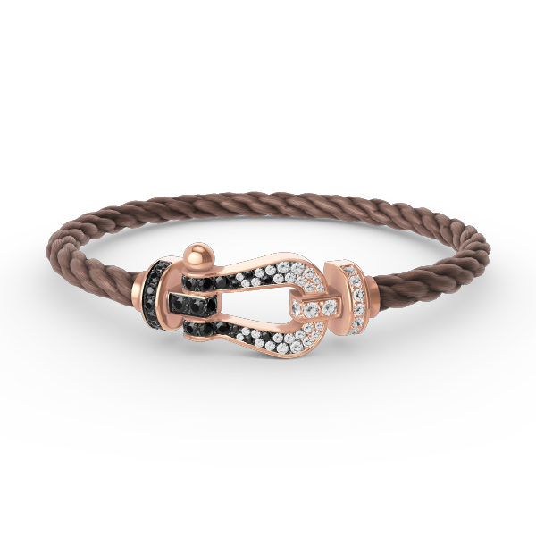 [Super CiCi ]FORCE LARGE HORSESHOE BLACK WHITE DIAMOND BRACELET ROSE GOLD