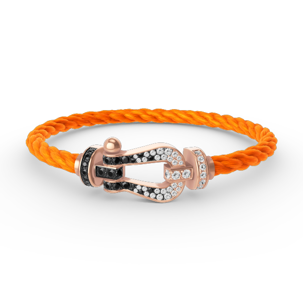 [Super CiCi ]FORCE LARGE HORSESHOE BLACK WHITE DIAMOND BRACELET ROSE GOLD