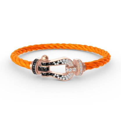 [Super CiCi ]FORCE LARGE HORSESHOE BLACK WHITE DIAMOND BRACELET ROSE GOLD