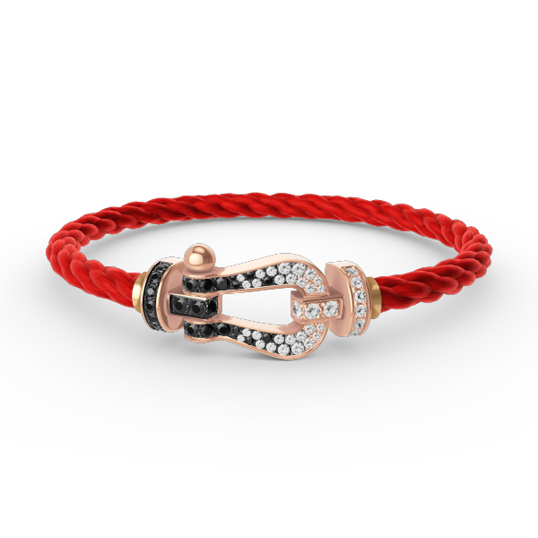 [Super CiCi ]FORCE LARGE HORSESHOE BLACK WHITE DIAMOND BRACELET ROSE GOLD