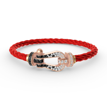 [Super CiCi ]FORCE LARGE HORSESHOE BLACK WHITE DIAMOND BRACELET ROSE GOLD