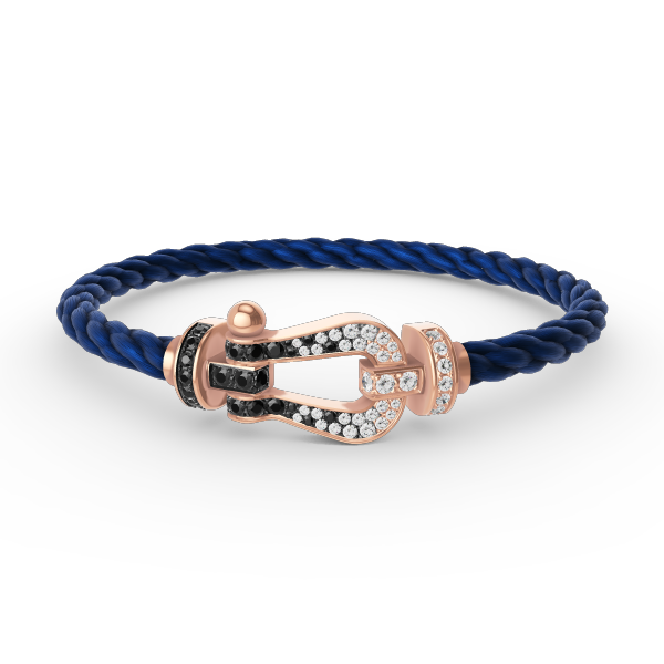 [Super CiCi ]FORCE LARGE HORSESHOE BLACK WHITE DIAMOND BRACELET ROSE GOLD
