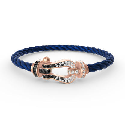 [Super CiCi ]FORCE LARGE HORSESHOE BLACK WHITE DIAMOND BRACELET ROSE GOLD