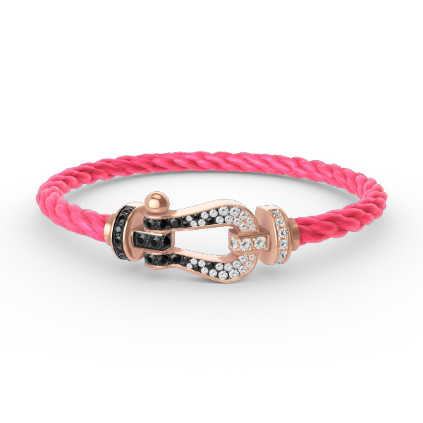 [Super CiCi ]FORCE LARGE HORSESHOE BLACK WHITE DIAMOND BRACELET ROSE GOLD