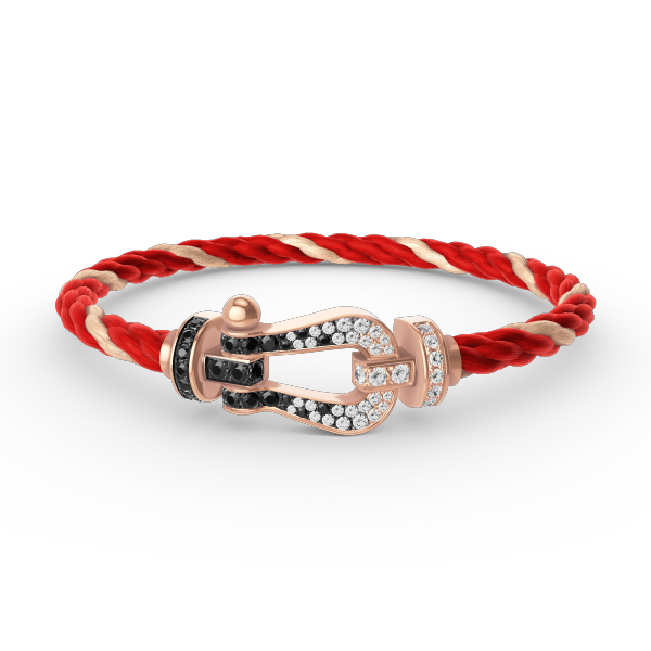 [Super CiCi ]FORCE LARGE HORSESHOE BLACK WHITE DIAMOND BRACELET ROSE GOLD