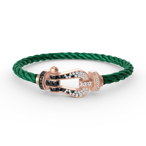 [Super CiCi ]FORCE LARGE HORSESHOE BLACK WHITE DIAMOND BRACELET ROSE GOLD