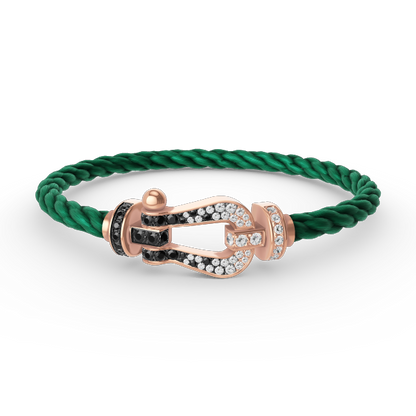 [Super CiCi ]FORCE LARGE HORSESHOE BLACK WHITE DIAMOND BRACELET ROSE GOLD