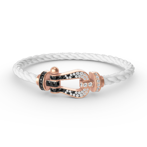 [Super CiCi ]FORCE LARGE HORSESHOE BLACK WHITE DIAMOND BRACELET ROSE GOLD