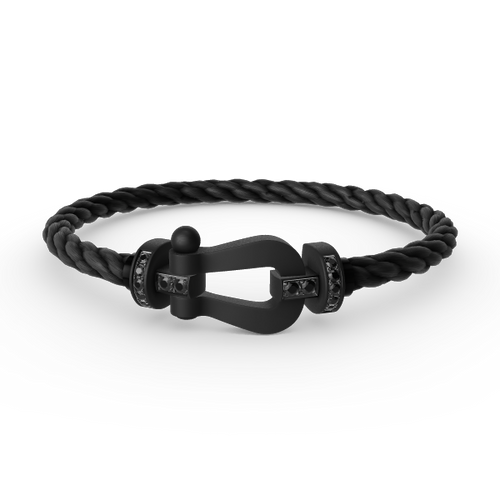 [Super CiCi ]FORCE LARGE SERIES HORSESHOE BLACK SAMURAI BRACELET