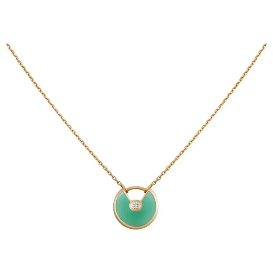[Super CiCi ]AMULETTE GOLD MALACHITE NECKLACE
