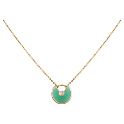 [Super CiCi ]AMULETTE GOLD MALACHITE NECKLACE