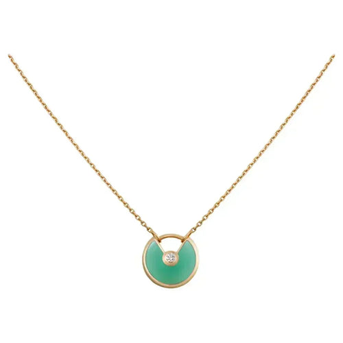 [Super CiCi ]AMULETTE GOLD MALACHITE NECKLACE