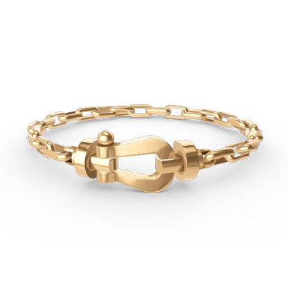 [Super CiCi ]FORCE LARGE HORSESHOE CLASP  METAL BRACELET