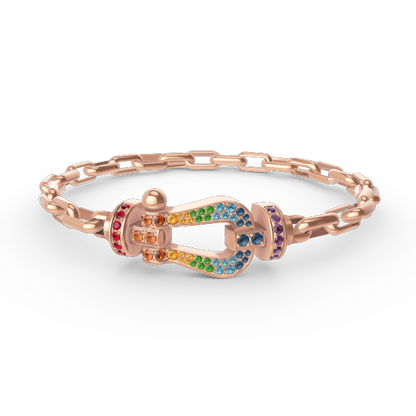 [Super CiCi ]FORCE LARGE HORSESHOE CLASP  METAL BRACELET
