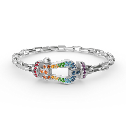 [Super CiCi ]FORCE LARGE HORSESHOE CLASP  METAL BRACELET