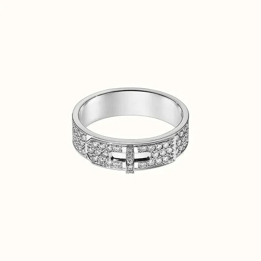 [Super CiCi ]KELLY SILVER DIAMOND RING