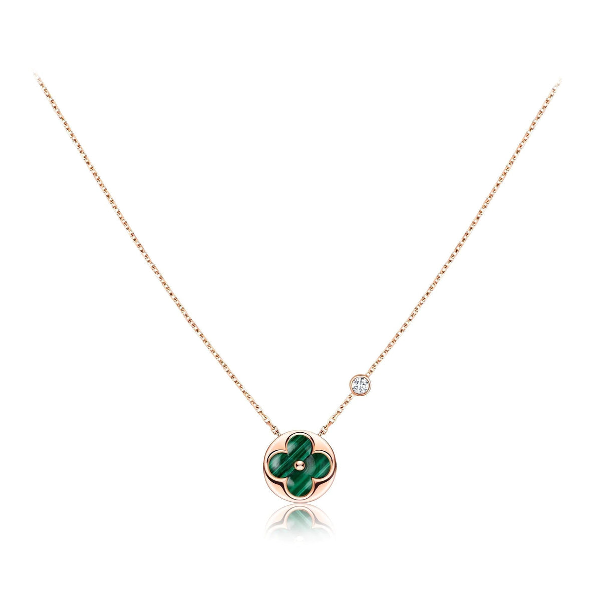 [Super CiCi ]SUN PEDANT PINK GOLD 1 DIAMOND NECKLACE