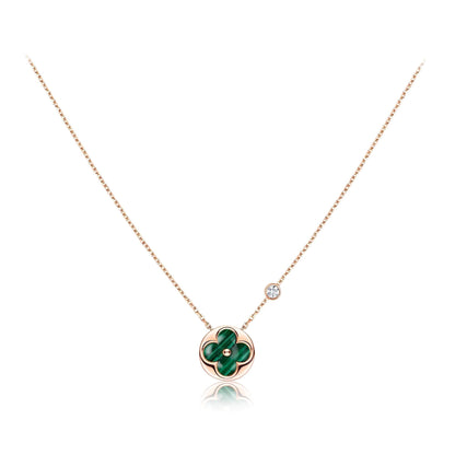 [Super CiCi ]SUN PEDANT PINK GOLD 1 DIAMOND NECKLACE