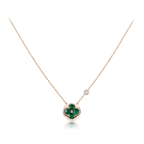[Super CiCi ]SUN PEDANT PINK GOLD 1 DIAMOND NECKLACE
