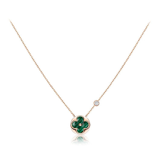 [Super CiCi ]SUN PEDANT PINK GOLD 1 DIAMOND NECKLACE