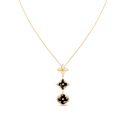 [Super CiCi ]STAR AND SUN ONYX PINK GOLD NECKLACE
