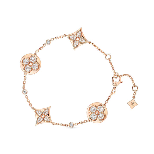 [Super CiCi ]STAR AND SUN 4 MOTIFS GOLD DIAMONDS BRACELET