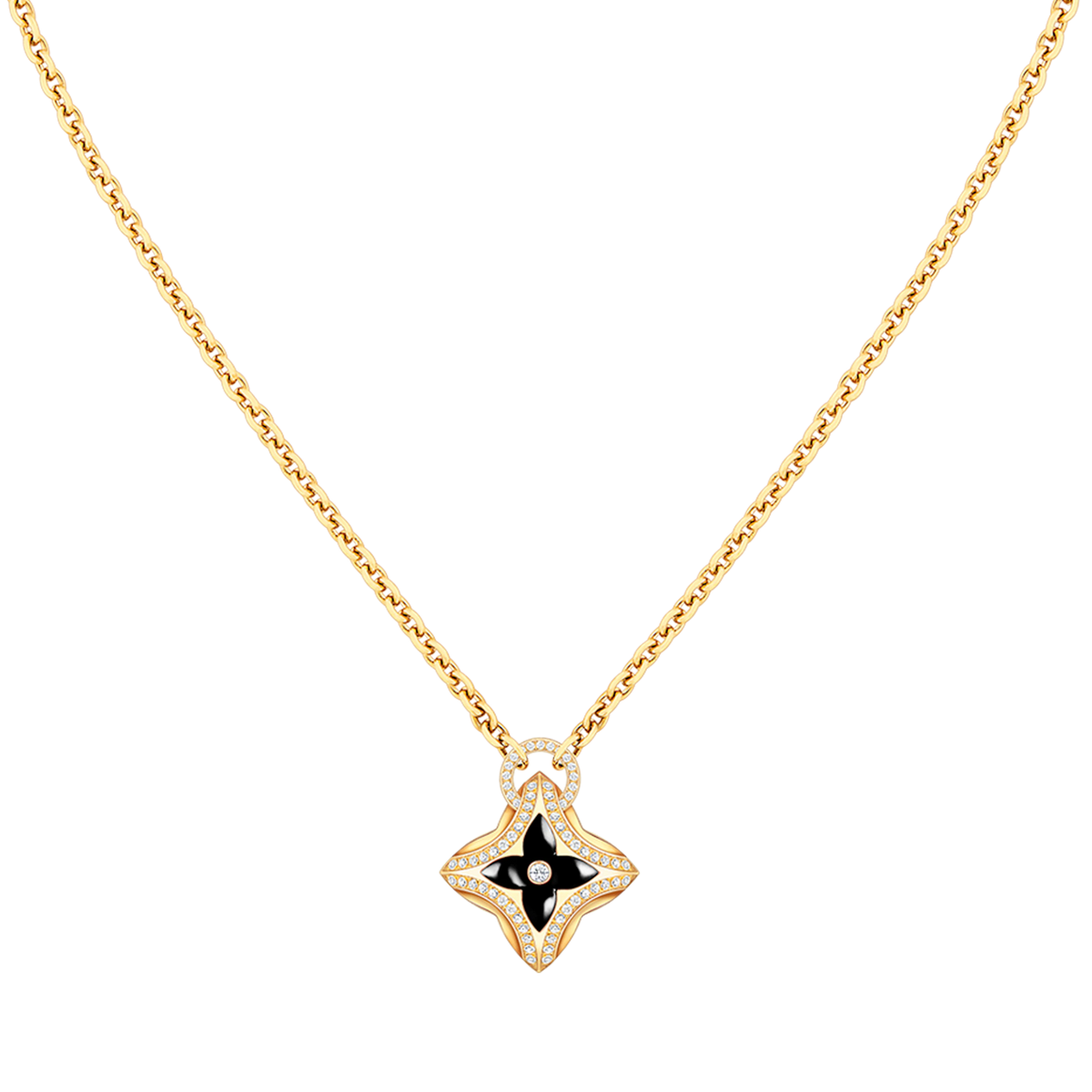[Super CiCi ]STAR PEDANT PINK GOLD DIAMOND NECKLACE