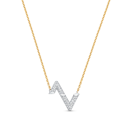 [Super CiCi ]VOLT SILVER DIAMOND PEDANT NECKLACE
