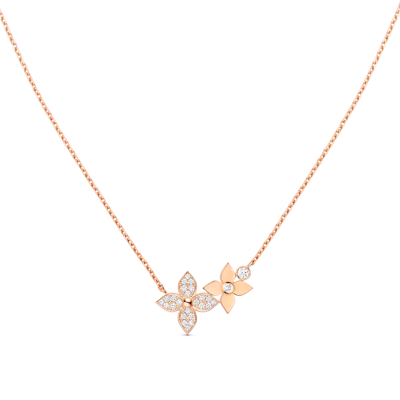 [Super CiCi ]STAR BLOSSOM NECKLACE PINK GOLD DIAMONDS