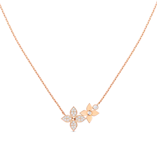[Super CiCi ]STAR BLOSSOM NECKLACE PINK GOLD DIAMONDS