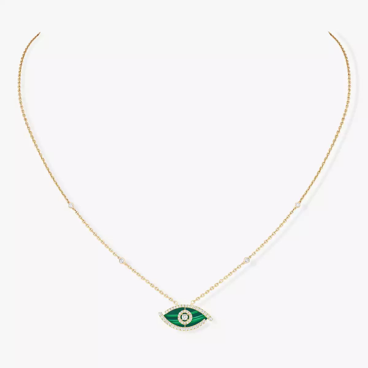 [Super CiCi]Lucky Eye Diamond Necklace in Rose Gold and Turquoise
