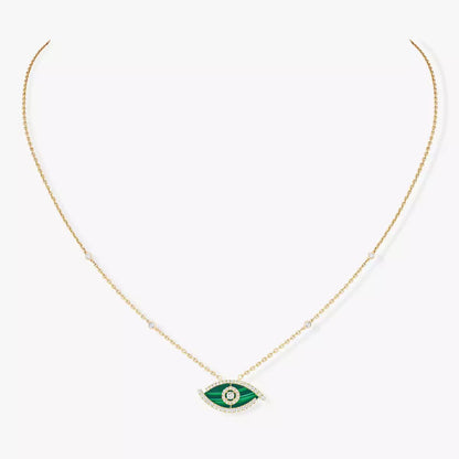 [Super CiCi]Lucky Eye Diamond Necklace in Rose Gold and Turquoise