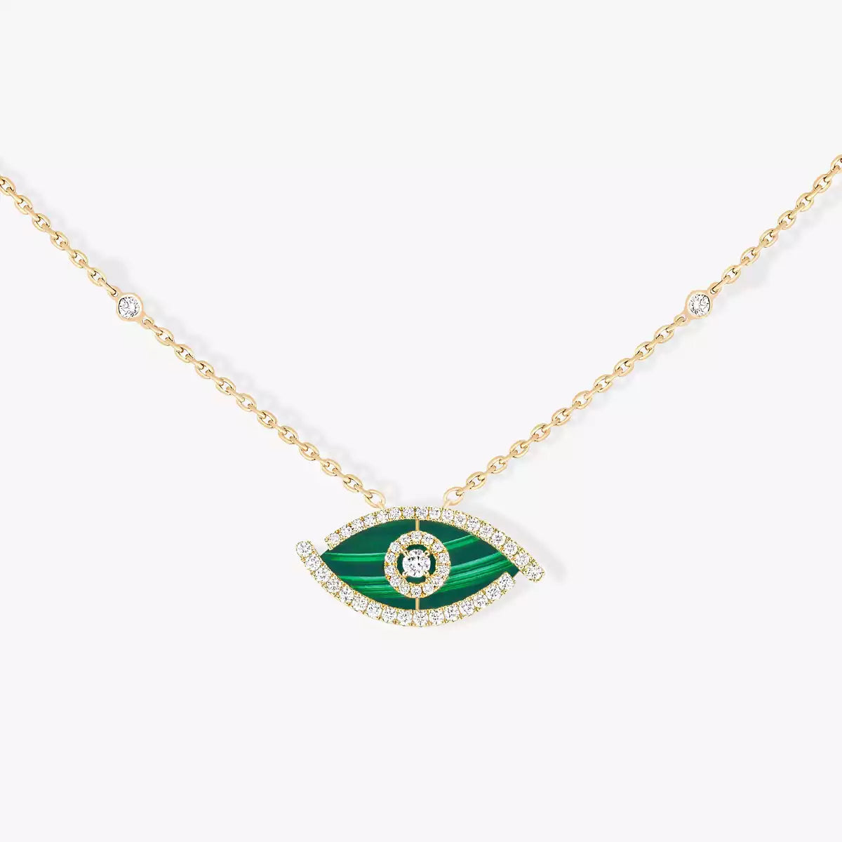[Super CiCi]Lucky Eye Diamond Necklace in Rose Gold and Turquoise