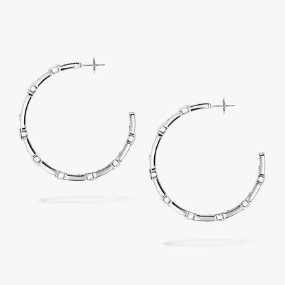 [Super CiCi]Move Link Diamond Hoop Earrings
