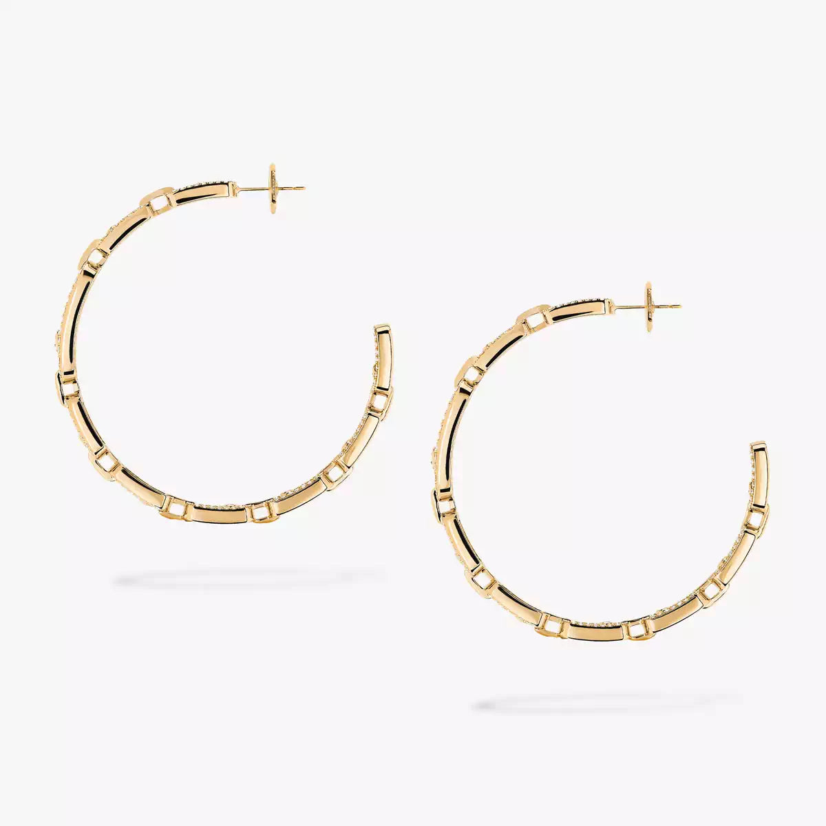 [Super CiCi]Move Link Diamond Hoop Earrings